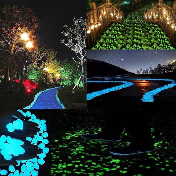 100Pcs Garden Decor Luminous Stones Glow In Dark Decorative Pebbles Pebble Rocks Outdoor Fish Tank Aquarium Decorations 2025 - US $8.99