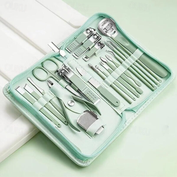 22pcs Professional Nail Clippers Pedicure Kit Stainless Steel Toenails Nail Files Ear Spoon, Grooming Kit For Travel 2025 - US $13.99