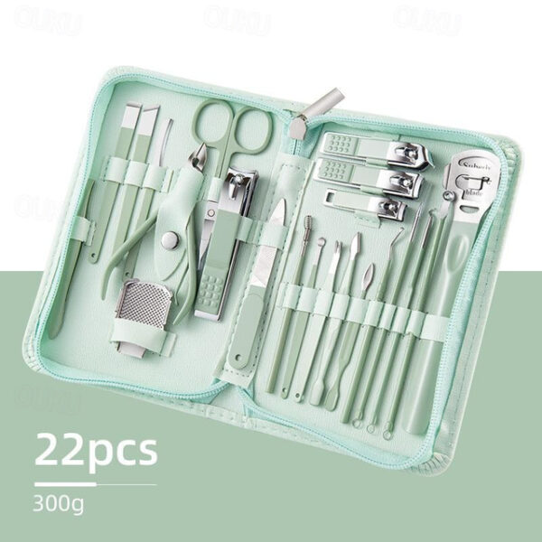 22pcs Professional Nail Clippers Pedicure Kit Stainless Steel Toenails Nail Files Ear Spoon, Grooming Kit For Travel 2025 - US $13.99