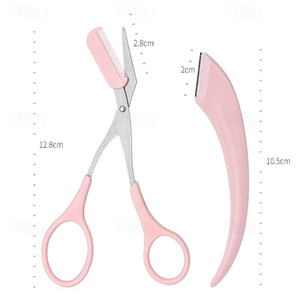 2Pack Eyebrow Shaping Tool Set Eyebrow Trimmer Scissors with Mini Comb Auxiliary Eyebrow Comb Scissors Eyebrow Trimmers Kit Eyebrow Trimming Tool for