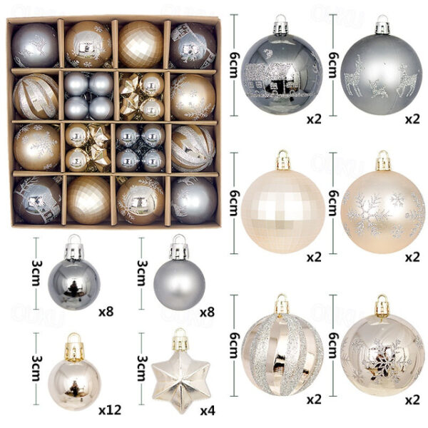 44Pcs Christmas Baubles Ornaments for Xmas Christmas Tree - Christmas Tree Decorations Hanging Ball for Holiday Wedding Party Decoration 2025 - US $16