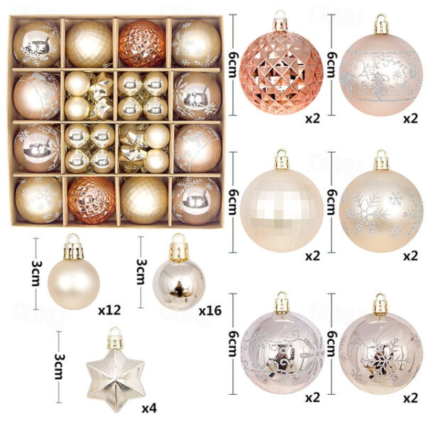 44Pcs Christmas Baubles Ornaments for Xmas Christmas Tree - Christmas Tree Decorations Hanging Ball for Holiday Wedding Party Decoration 2025 - US $16