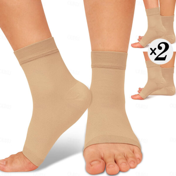 Ankle Brace Compression Sleeve Open Toe Socks Women Men for Swelling 2Pairs 2025 - US $20.99