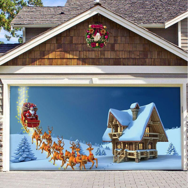 Christmas Backdrop Cloth Outdoor Garage Door Sticker Tapestry Cloth Holiday Party Decoration Matching Hanging Cloth Large Size Comes 2025 - US $23.99