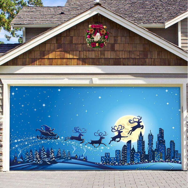 Christmas Backdrop Cloth Outdoor Garage Door Sticker Tapestry Cloth Holiday Party Decoration Matching Hanging Cloth Large Size Comes 2025 - US $23.99