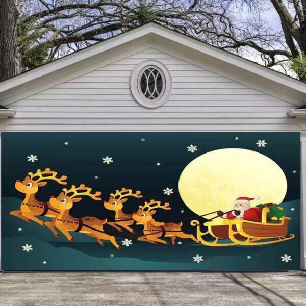 Christmas Backdrop Cloth Outdoor Garage Door Sticker Tapestry Cloth Holiday Party Decoration Matching Hanging Cloth Large Size Comes 2025 - US $23.99