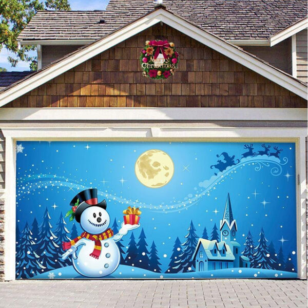 Christmas Backdrop Cloth Outdoor Garage Door Sticker Tapestry Cloth Holiday Party Decoration Matching Hanging Cloth Large Size Comes 2025 - US $23.99