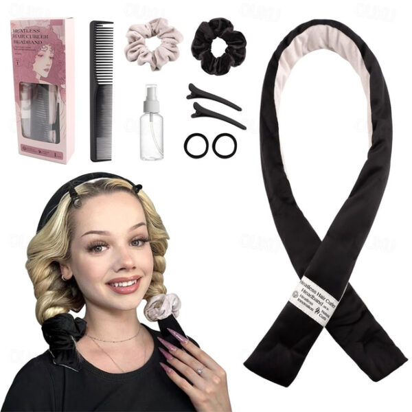 Curler,Heatless Curling Rod Headband,No Heat Curling Headband,Hair Curlers to Sleep In,Heatless Curls Headband,Soft Velour Hair rollers for Long Hair