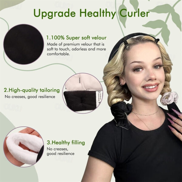 Curler,Heatless Curling Rod Headband,No Heat Curling Headband,Hair Curlers to Sleep In,Heatless Curls Headband,Soft Velour Hair rollers for Long Hair