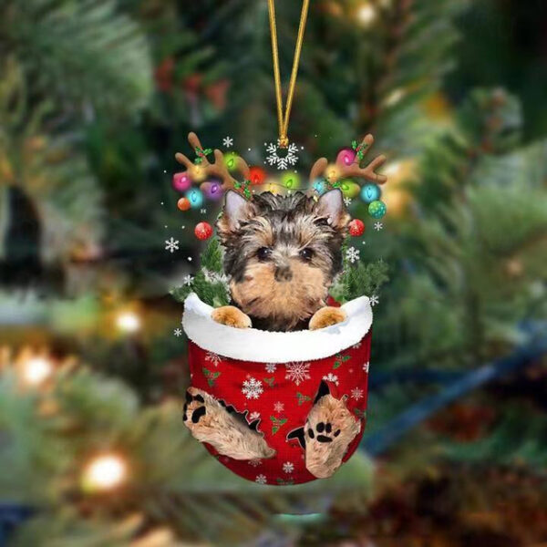 Dog Christmas Ornament,Acrylic 2D Flat Printed Keychain, Optional Acrylic Ornament and Car Rear View Mirror Accessories Memorial Gifts Pack 2025 - US