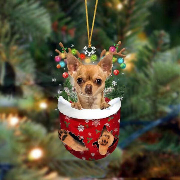 Dog Christmas Ornament,Acrylic 2D Flat Printed Keychain, Optional Acrylic Ornament and Car Rear View Mirror Accessories Memorial Gifts Pack 2025 - US