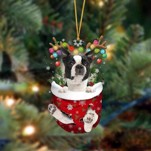Dog Christmas Ornament,Acrylic 2D Flat Printed Keychain, Optional Acrylic Ornament and Car Rear View Mirror Accessories Memorial Gifts Pack 2025 - US