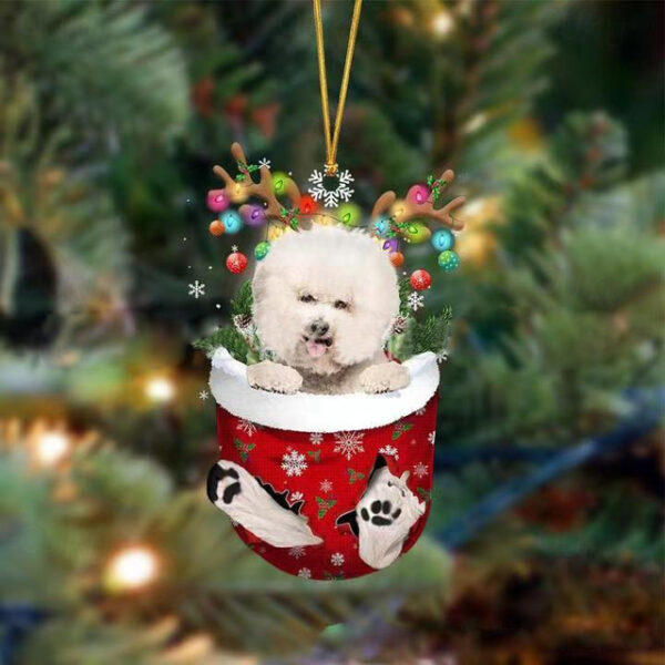 Dog Christmas Ornament,Acrylic 2D Flat Printed Keychain, Optional Acrylic Ornament and Car Rear View Mirror Accessories Memorial Gifts Pack 2025 - US