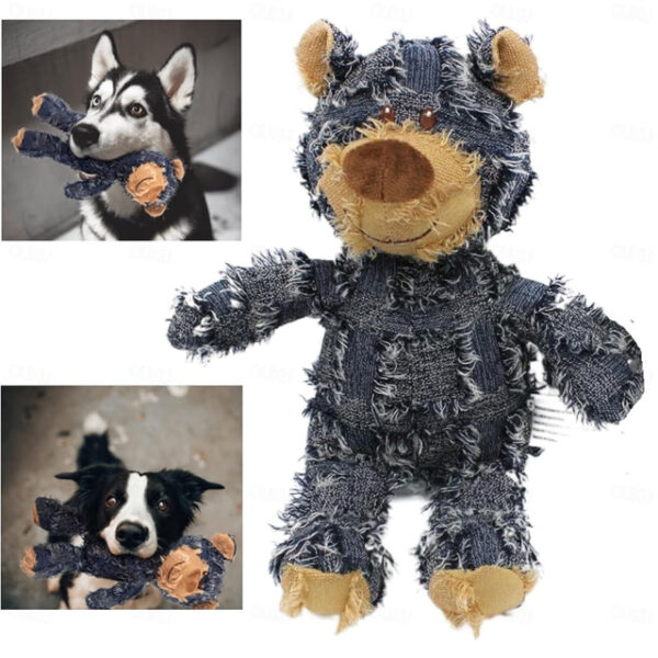 Dog Companion For Heavy Chewers,Indestructible Bear Dog Toy- Durable Squeaky Plush Toy, Unbreakable and Robust for Aggressive Chewers 2025 - US $9.99