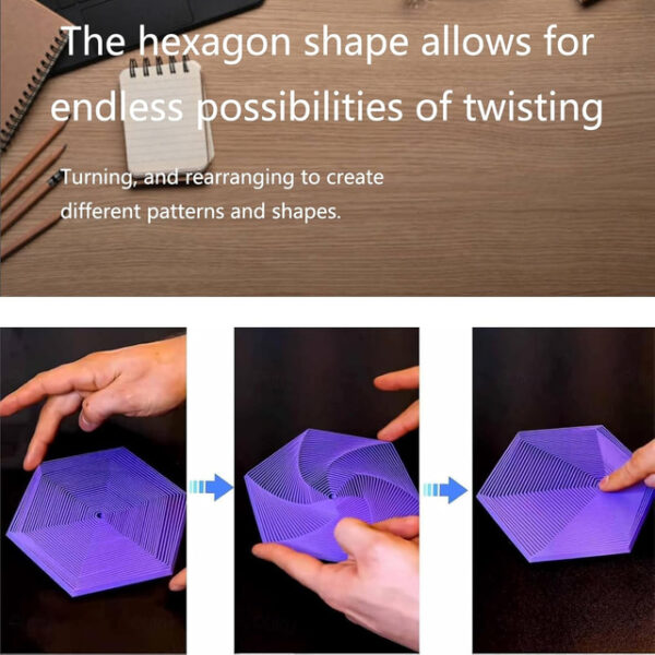 Fractal Fidget Hexagon, 3D Printed Hexagonal Toys, 3D Printed Fidget, Infinity Cube Fidget Toy, Geometric Fidget Toy, Hexagon Spiral Fidget Toy, Stres
