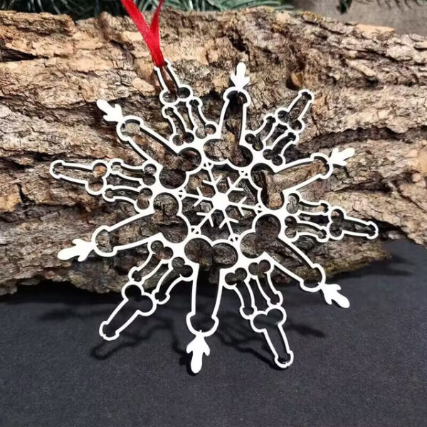 Funny Snowflake Ornament Metal Christmas Snowflake Pendant Christmas Pendant Interesting Snowflake Pendant 2025 - US $5.99