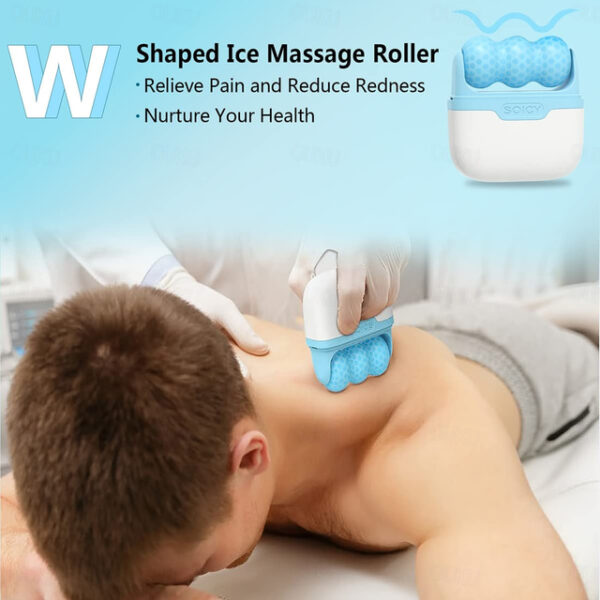 Original W&V Shaped Ice Roller For Face & Body Multi-function Ice Compress Roller Puffiness Redness Pain Reliever Wrinkles Prevent Skin Tightening Fai