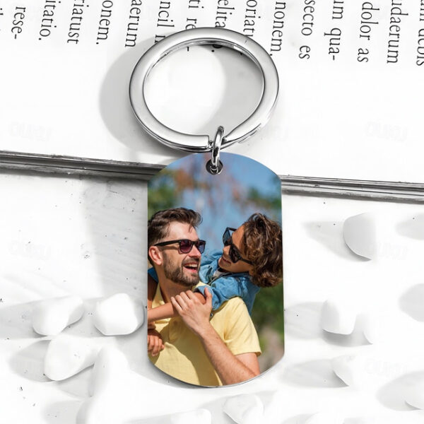 Personalized Graduation Gift Keychain Double-Sided Photo Keychain Custom Wedding Gift for Couple Stainless Steel Pendant Ornament Gift for Boyfriend