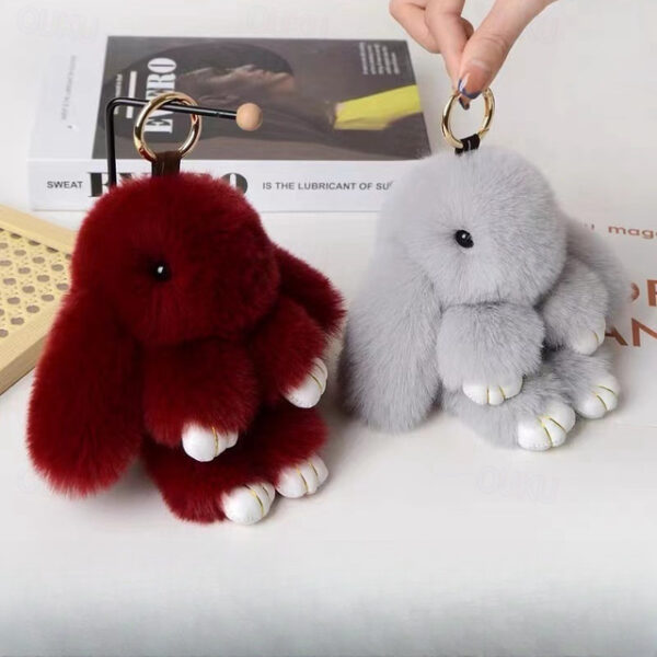 Plush Hanging Rabbit Pendant – Floppy Ear Bunny Keychain with Imitation Otter Fur, Mini Cute Rabbit Charm for Backpacks 2025 - US $5.99