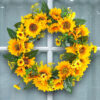Spring Wreath Artificial Sunflower & Vine Garland - Rustic Hanging Decoration for Doors, Fences, Windows & Storefronts 2025 - US $25.99