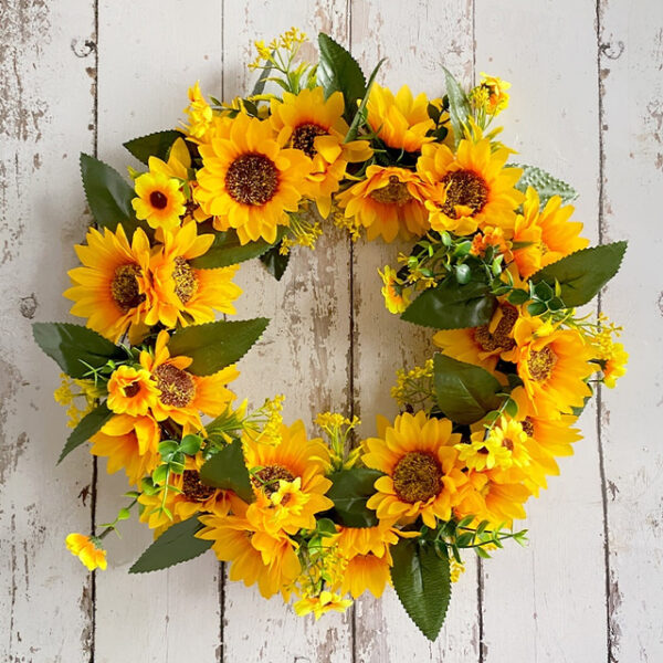 Spring Wreath Artificial Sunflower & Vine Garland - Rustic Hanging Decoration for Doors, Fences, Windows & Storefronts 2025 - US $25.99