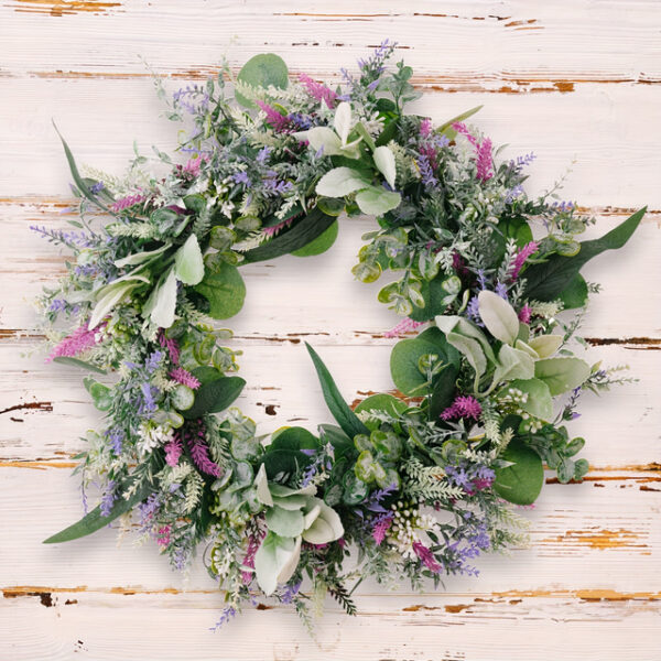 Spring Wreath with Artificial Lavender and Eucalyptus - Rustic Front Door or Wall Hanging Decoration 2025 - US $24.99