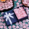 Valentine's Day Heart-Shaped Stone Gift Box, 2cm Rose Quartz Heart Stone, Natural Peach Rose Quartz, Heart-Shaped Crystal Stone in Gift Box, Romantic