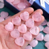 Valentine's Day Heart-Shaped Stone Gift Box, 2cm Rose Quartz Heart Stone, Natural Peach Rose Quartz, Heart-Shaped Crystal Stone in Gift Box, Romantic