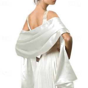 Wedding Bridal Satin Chiffon Evening Scarve for Women Silky Solid Color Shawl Wraps Stole For Weddings Bridal Bridesmaids Proms Parties 2025 - US $12.