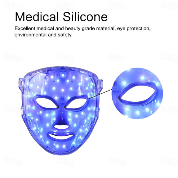 Wireless 7 Colors LED Light Therapy Face Mask Photon Therapy Mask For Skin Rejuvenation Anti Aging Wrinkle Freckle Removal Acne Treatment 2025 - US $8